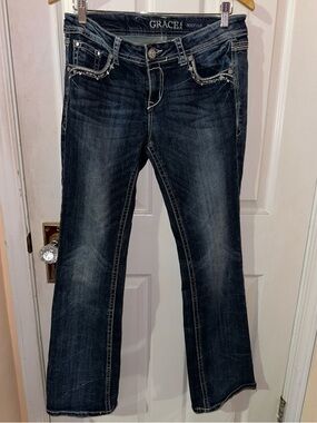 Grace in LA Dark Indigo Boot Cut Jeans